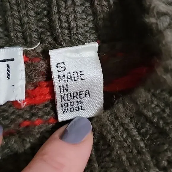 Vintage Espirit Sport Fair Isle Multicolor sweater 100% wool Small made in Korea - Picture 5 of 14